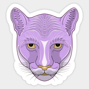 purple cougar face Sticker